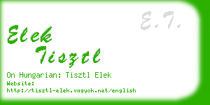 elek tisztl business card